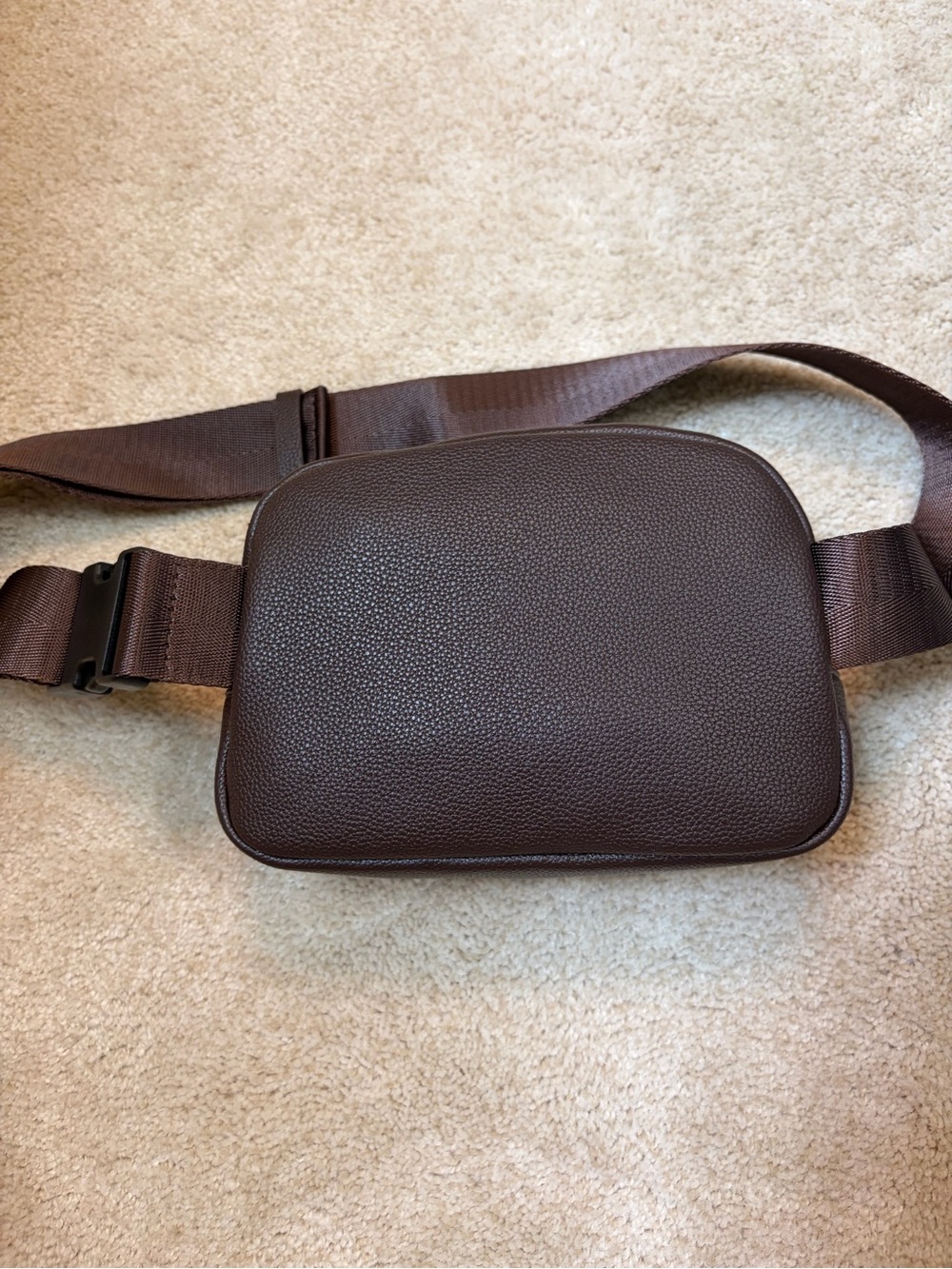 Modern Picnic Chocolate Brown Vegan Leather Belt Bag Fanny Pack Crossbody - Picture 8 of 17